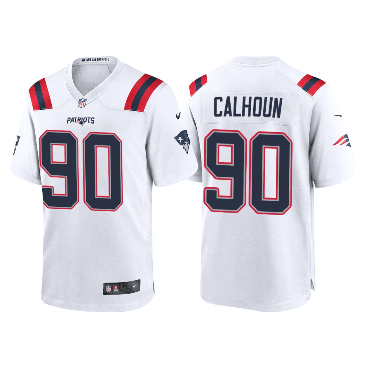 Men New England Patriots 90 Shilique Calhoun Nike White Game Player NFL Jersey